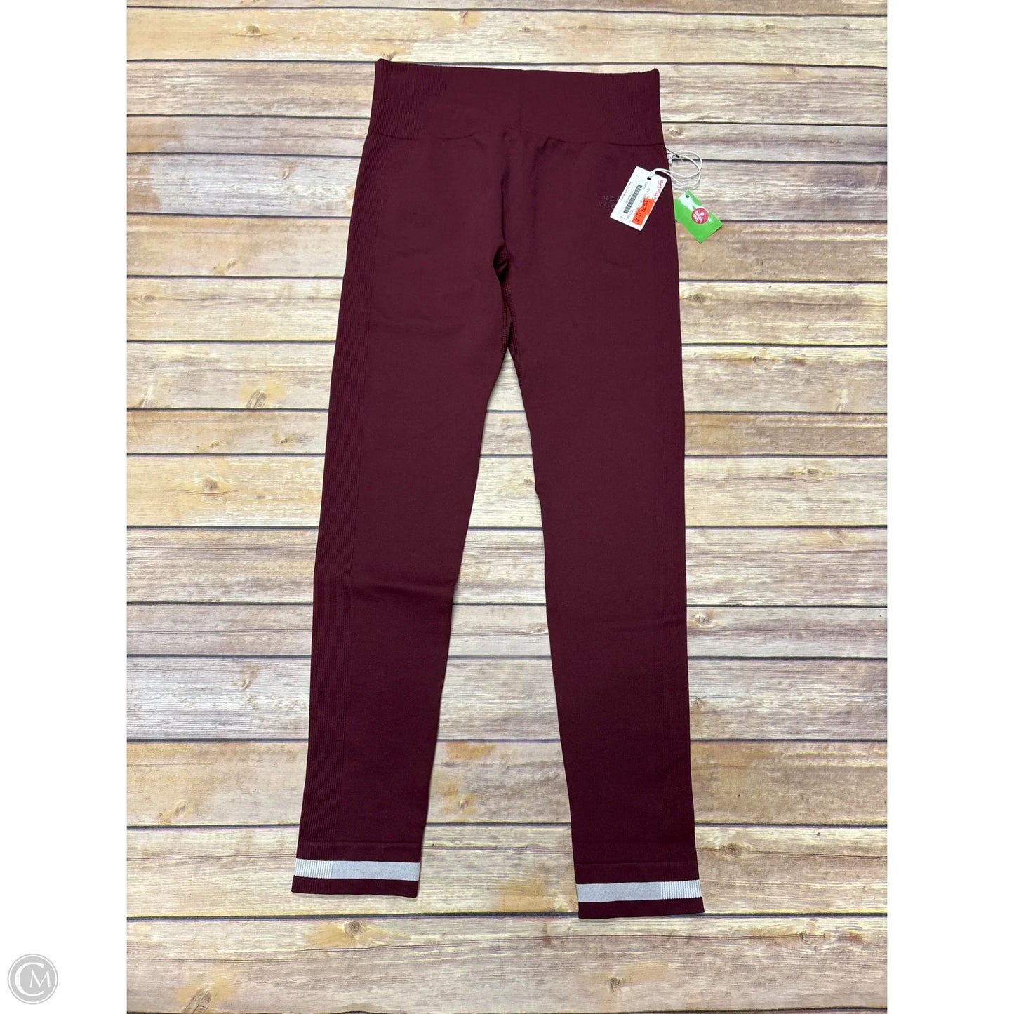 Athletic Leggings By Cme In Maroon, Size: L