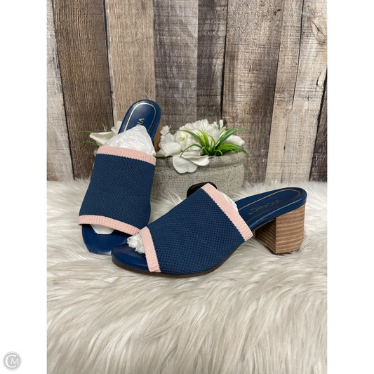Sandals Heels Block By Vionic In Blue, Size: 6