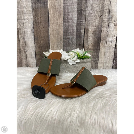 Sandals Flats By Italian Shoemakers In Green, Size: 6