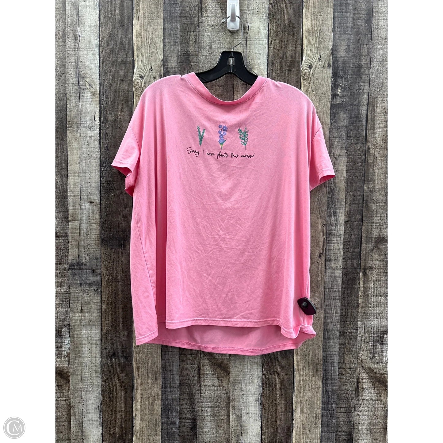 Top Short Sleeve By Joyspun In Pink, Size: Xl