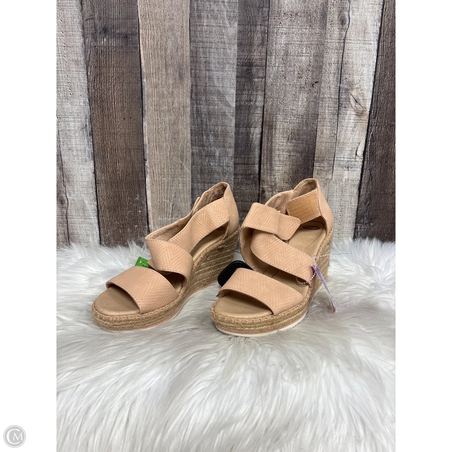 Sandals Heels Wedge By Dr Scholls In Tan, Size: 6.5