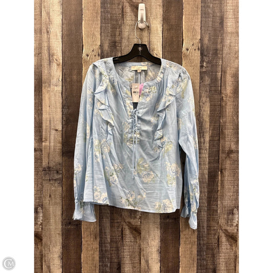 Top Long Sleeve By Loft In Blue, Size: M