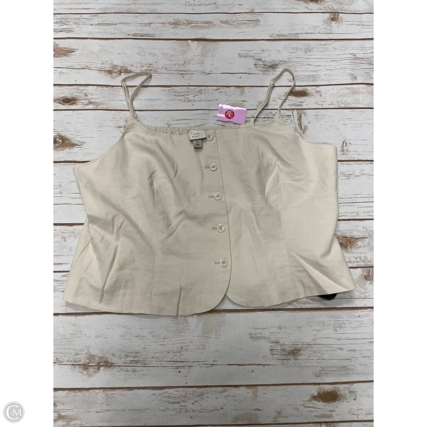 Top Sleeveless By A New Day In Ivory, Size: Xl