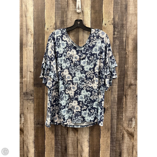 Top Short Sleeve By Ana In Floral Print, Size: Xxl