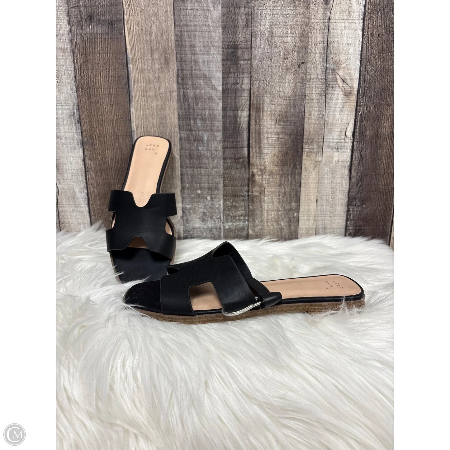 Sandals Flats By A New Day In Black, Size: 8