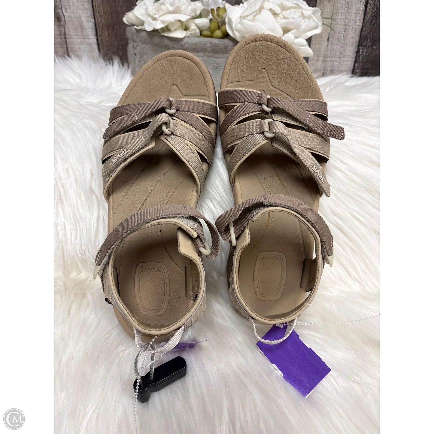 Sandals Flats By Teva In Tan, Size: 10