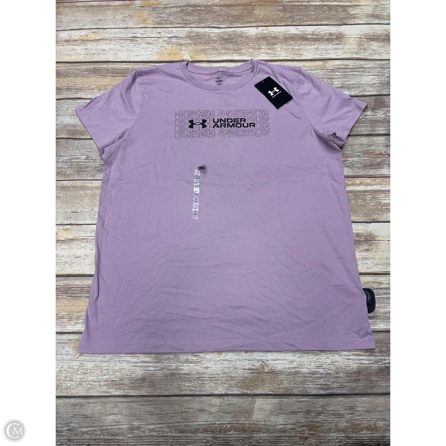 Athletic Top Short Sleeve By Under Armour In Purple, Size: Xl