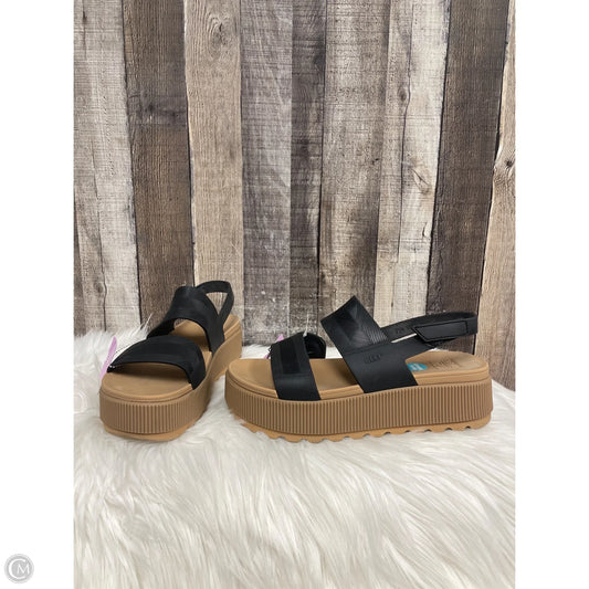 Sandals Heels Platform By Reef In Black, Size: 10