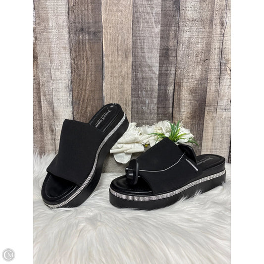 Sandals Heels Wedge By Juicy Couture In Black, Size: 10