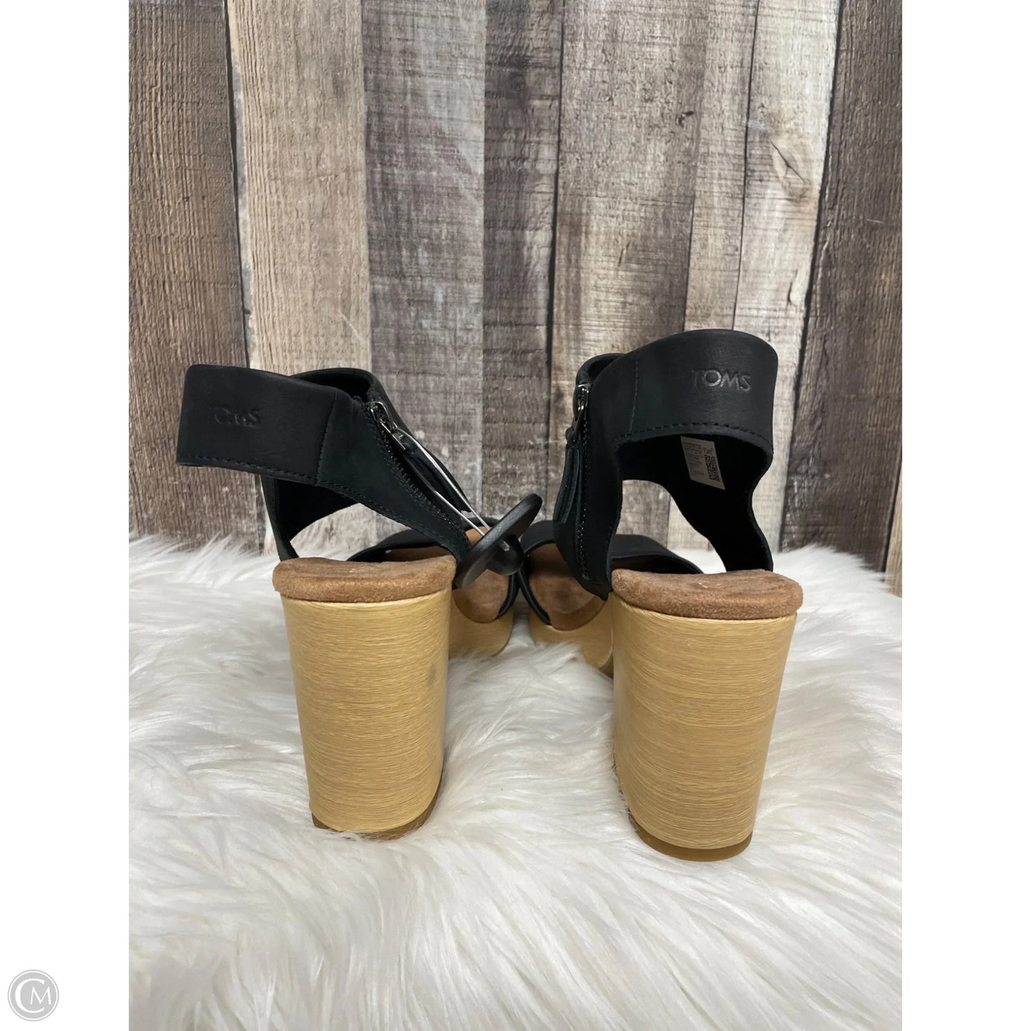 Sandals Heels Block By Toms In Black & Tan, Size: 10