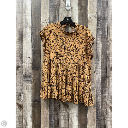 Top Short Sleeve By Shein In Animal Print, Size: M