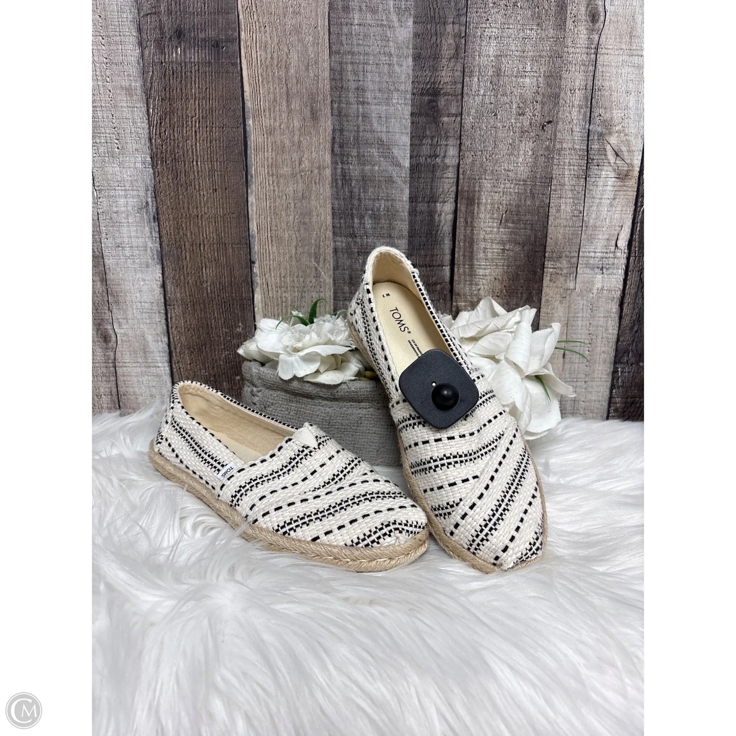 Shoes Flats By Toms In Black & Cream, Size: 7