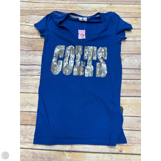 Top Short Sleeve By Pink In Blue & Silver, Size: S