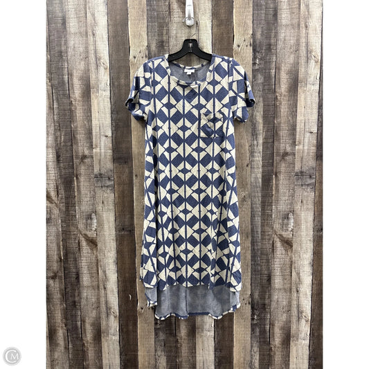 Dress Casual Midi By Lularoe In Blue & Cream, Size: S