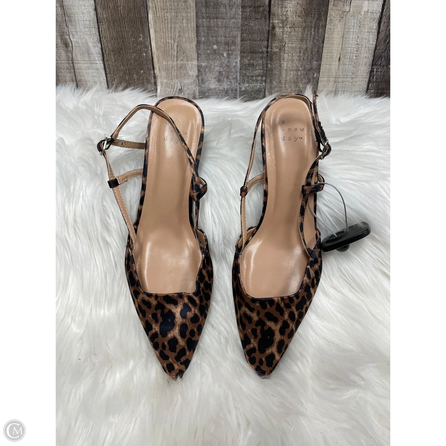 Sandals Heels Kitten By A New Day In Animal Print, Size: 8.5