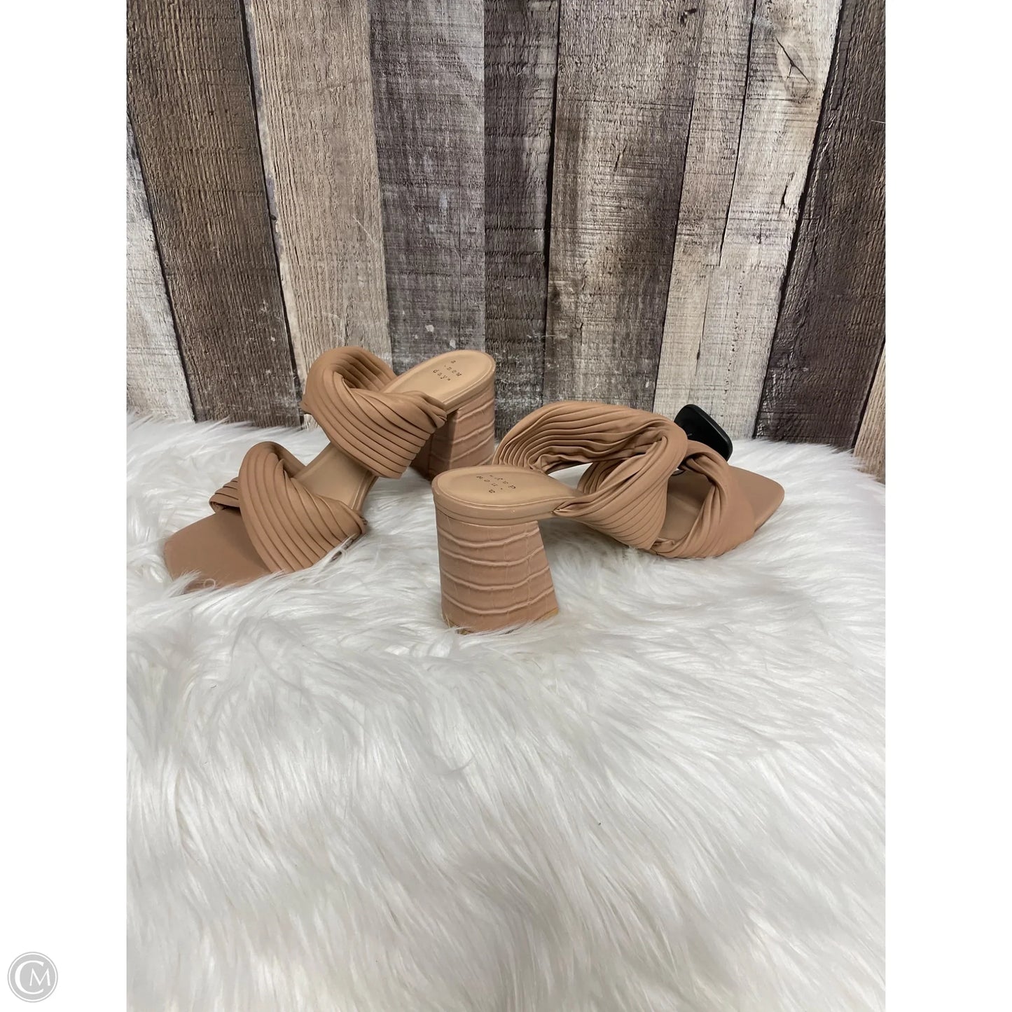 Sandals Heels Block By A New Day In Tan, Size: 9