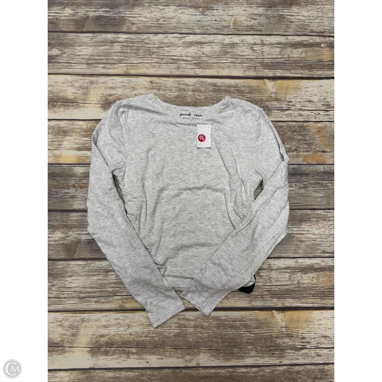 Top Long Sleeve By Pink Rose In Grey, Size: S