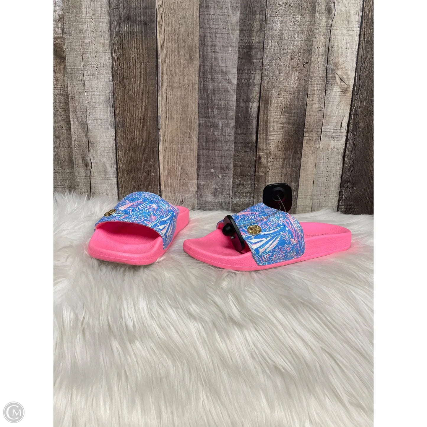 Sandals Designer By Lilly Pulitzer In Blue & Pink, Size: 7