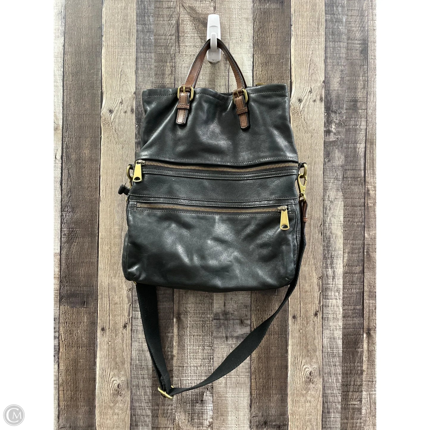 Crossbody Leather By Fossil, Size: Large