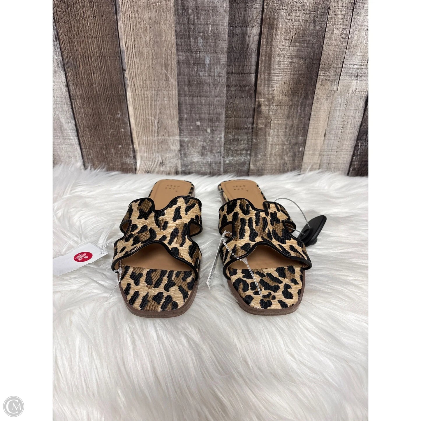 Sandals Flats By A New Day In Animal Print, Size: 7.5