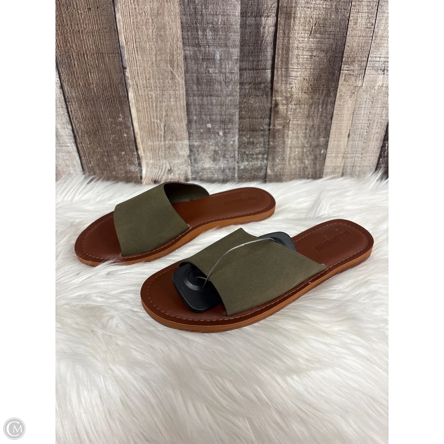 Sandals Flats By Cushionaire In Green, Size: 8