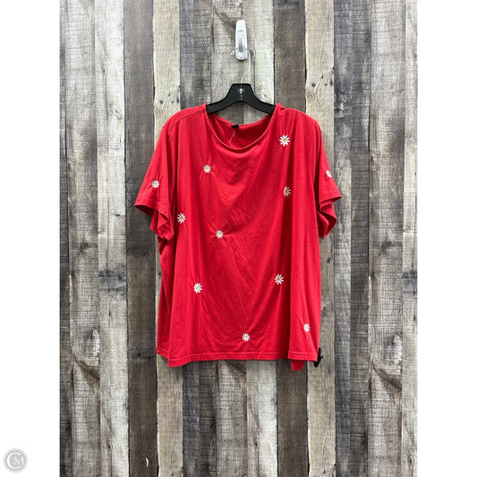 Top Short Sleeve By Shein In Red, Size: 3x