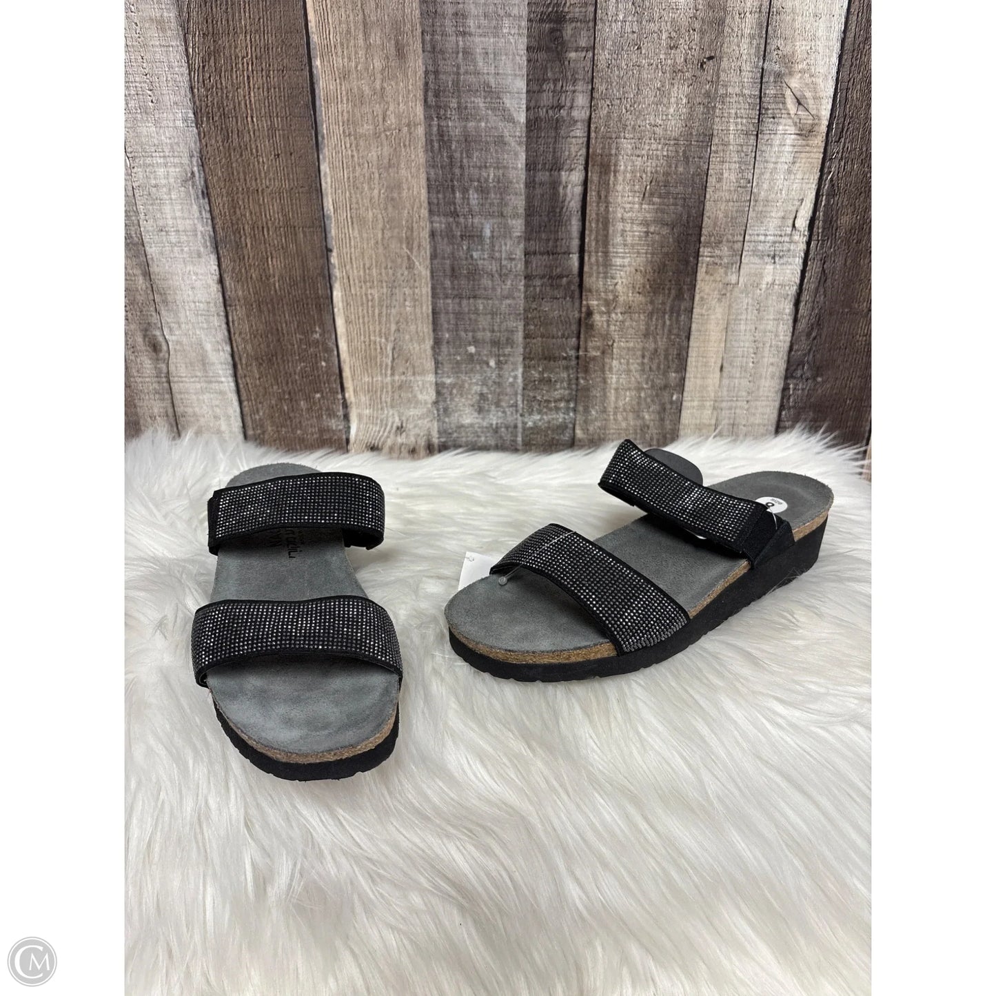 Sandals Flats By Naot In Black & Silver, Size: 8