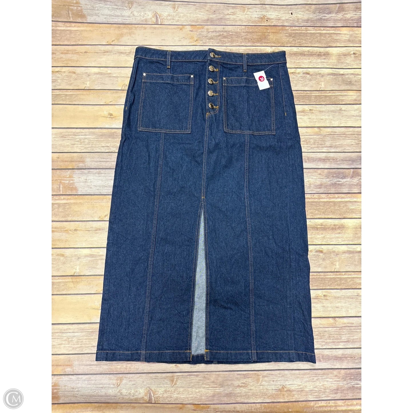 Skirt Midi By Loft In Blue Denim, Size: 12