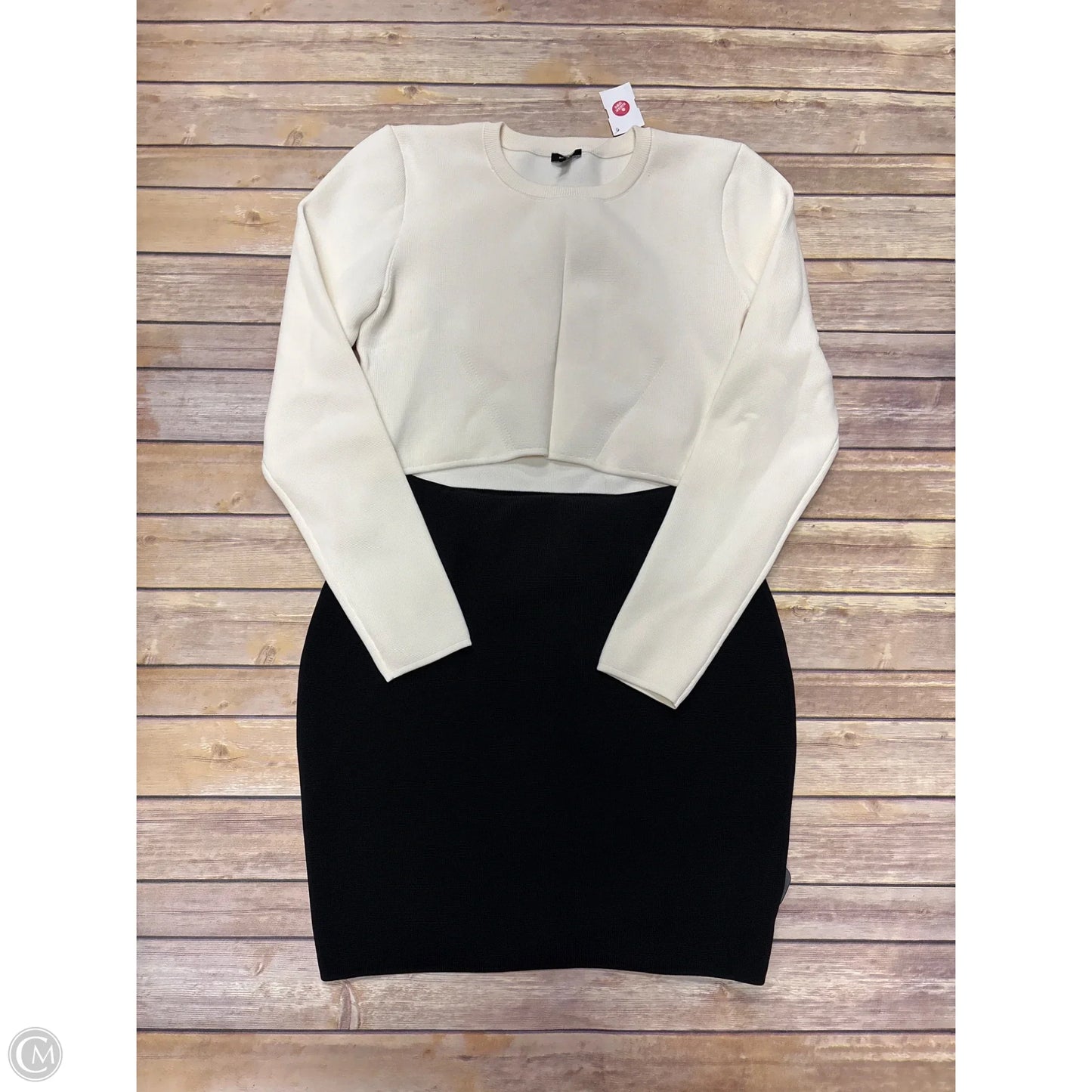 Dress Work By Express In Black & Cream, Size: M