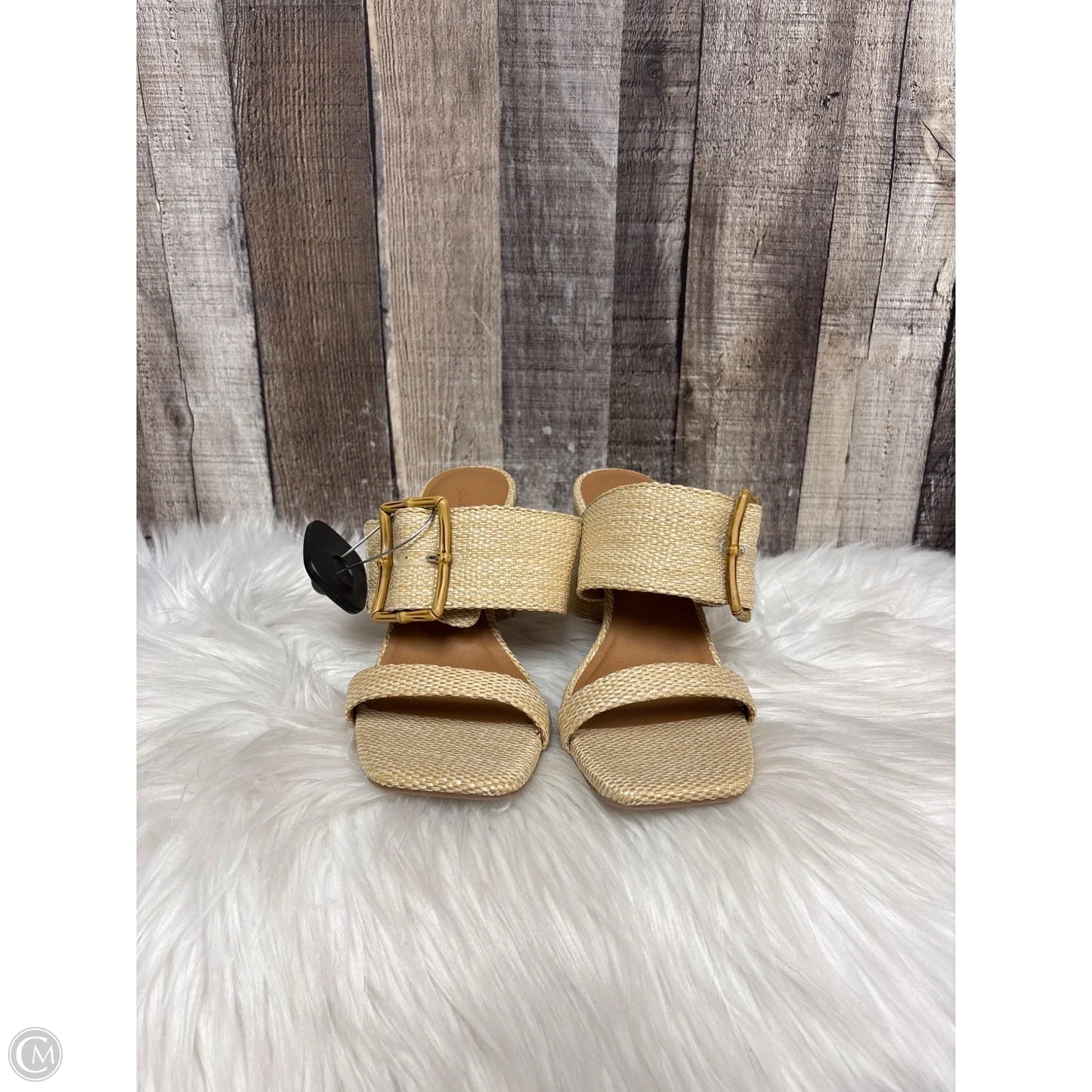 Sandals Heels Block By Universal Thread In Tan, Size: 7