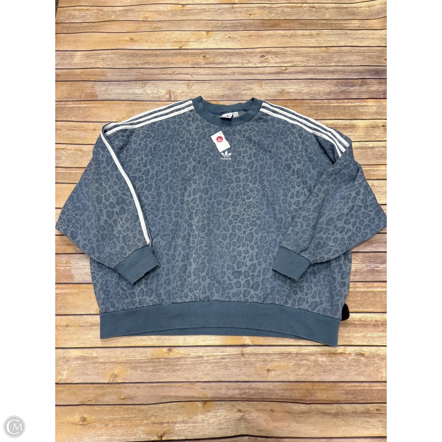 Athletic Sweatshirt Crewneck By Adidas In Blue, Size: M