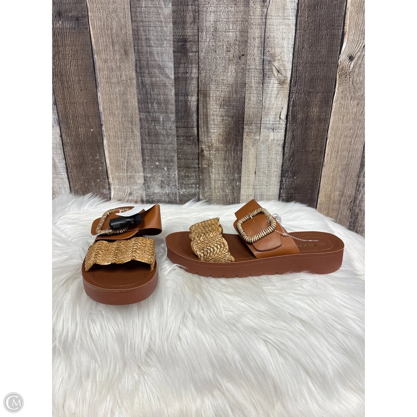Sandals Flip Flops By Soda In Brown, Size: 8