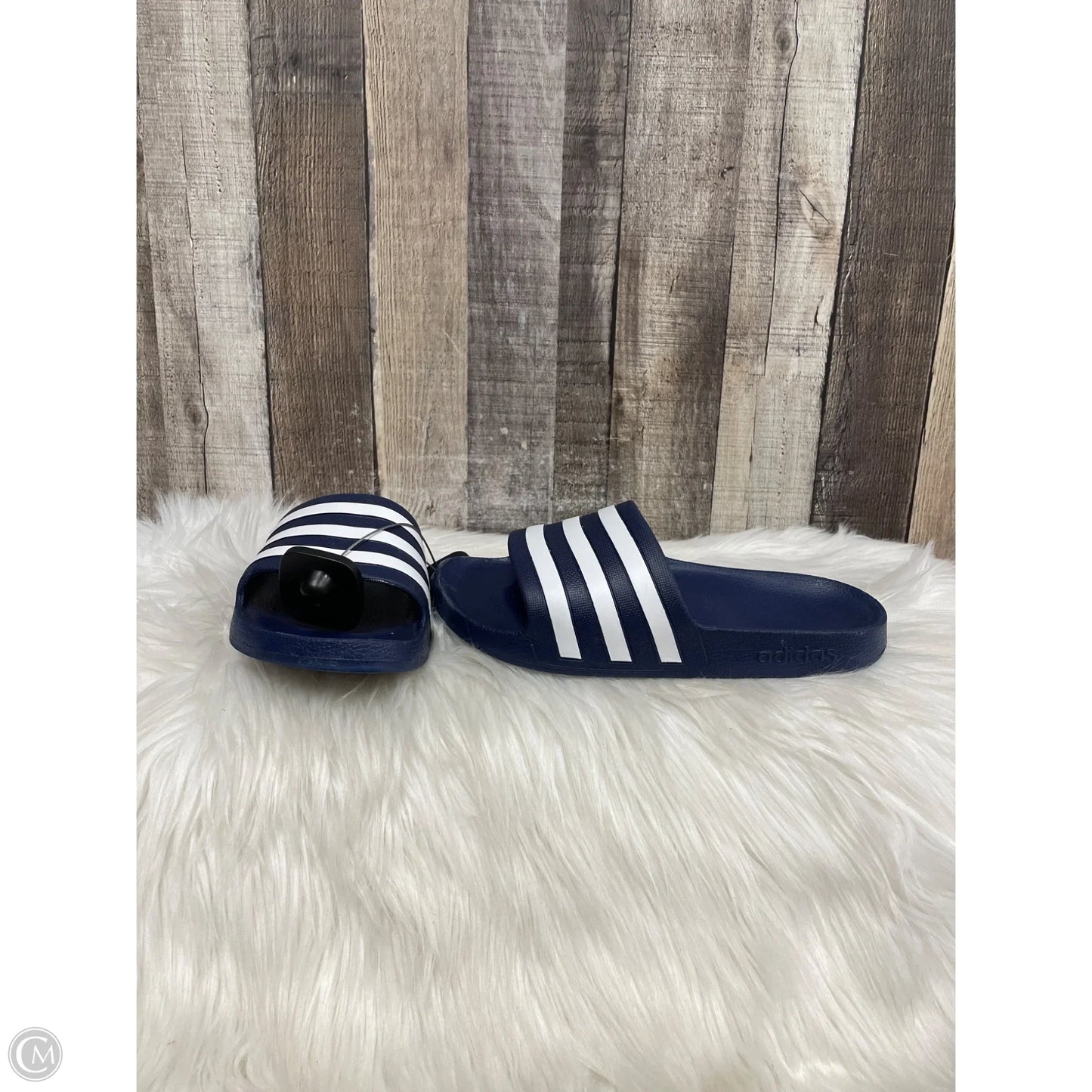 Sandals Flats By Adidas In Blue & White, Size: 5