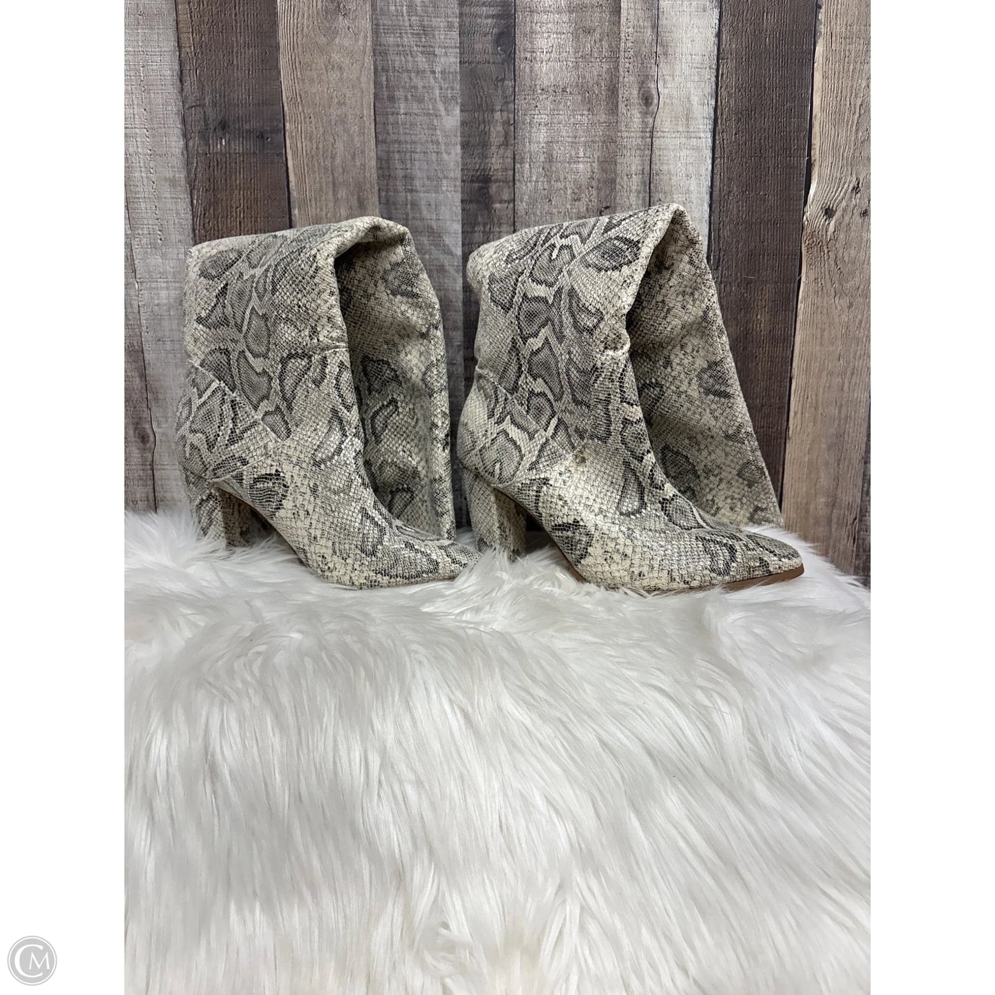 Boots Over-the-knee Heels By Express In Snakeskin Print, Size: 10