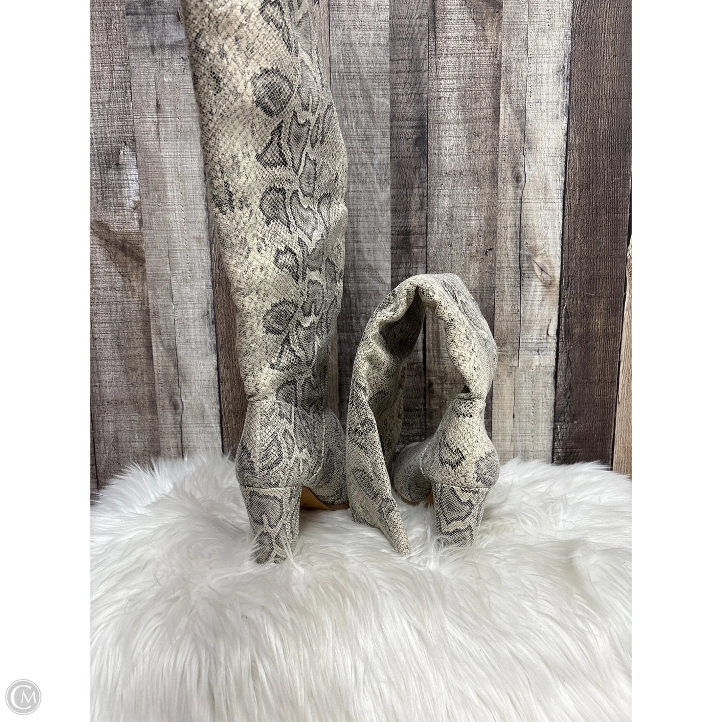 Boots Over-the-knee Heels By Express In Snakeskin Print, Size: 10