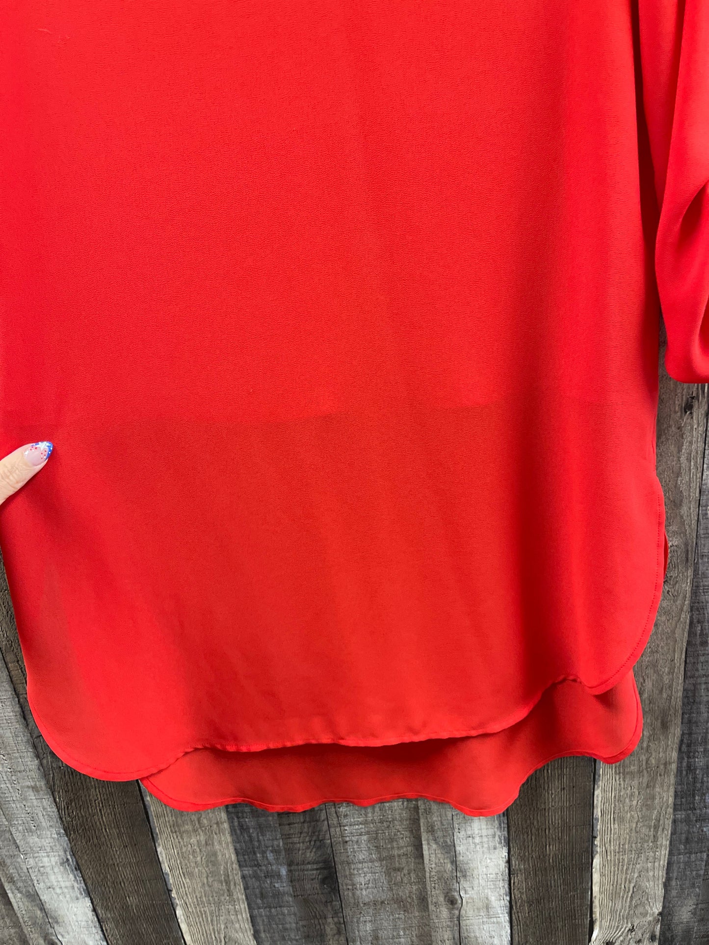 Red Tunic Long Sleeve Chicos, Size Xs Petite