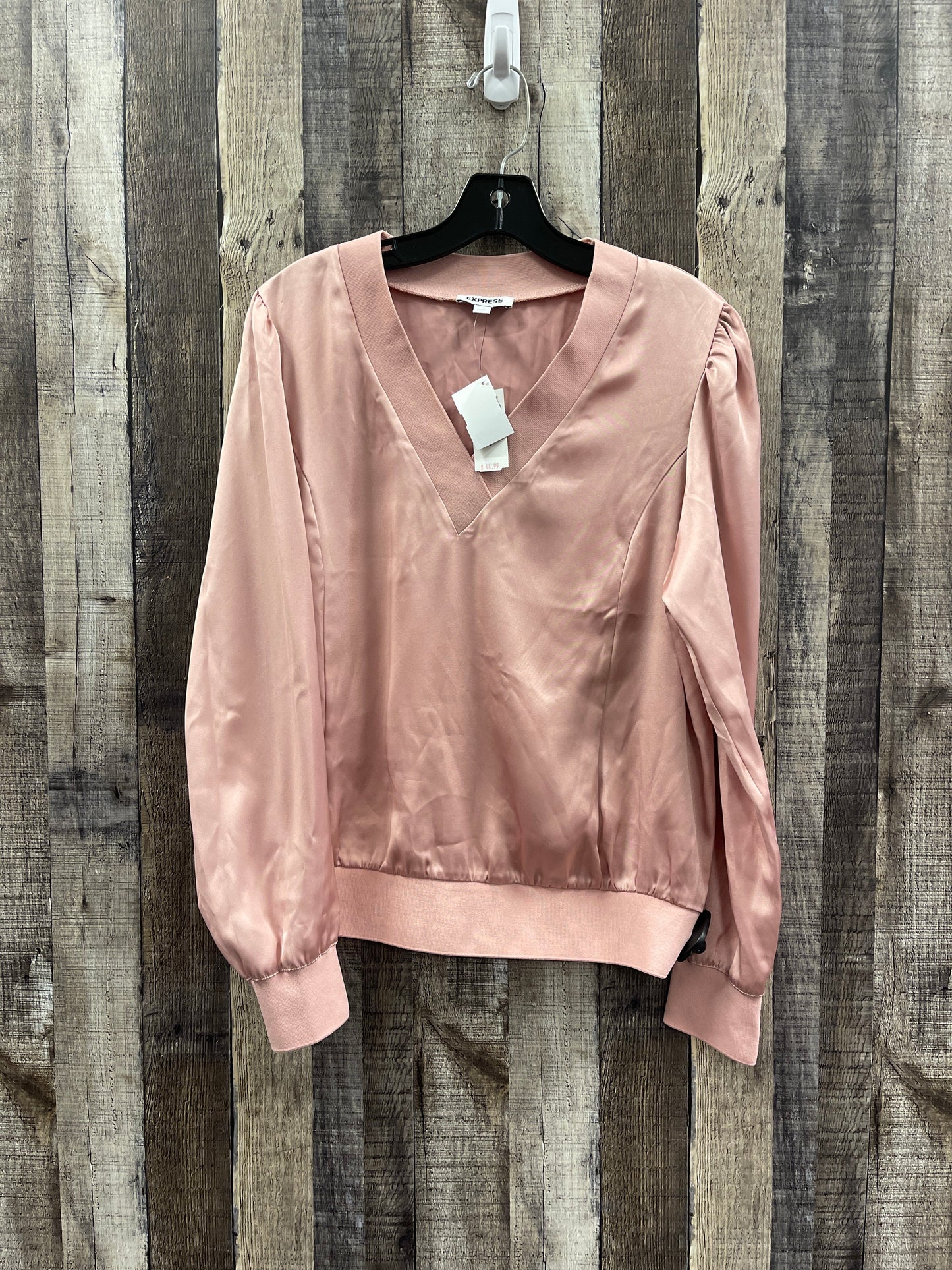 Top Long Sleeve By Express In Pink, Size: M