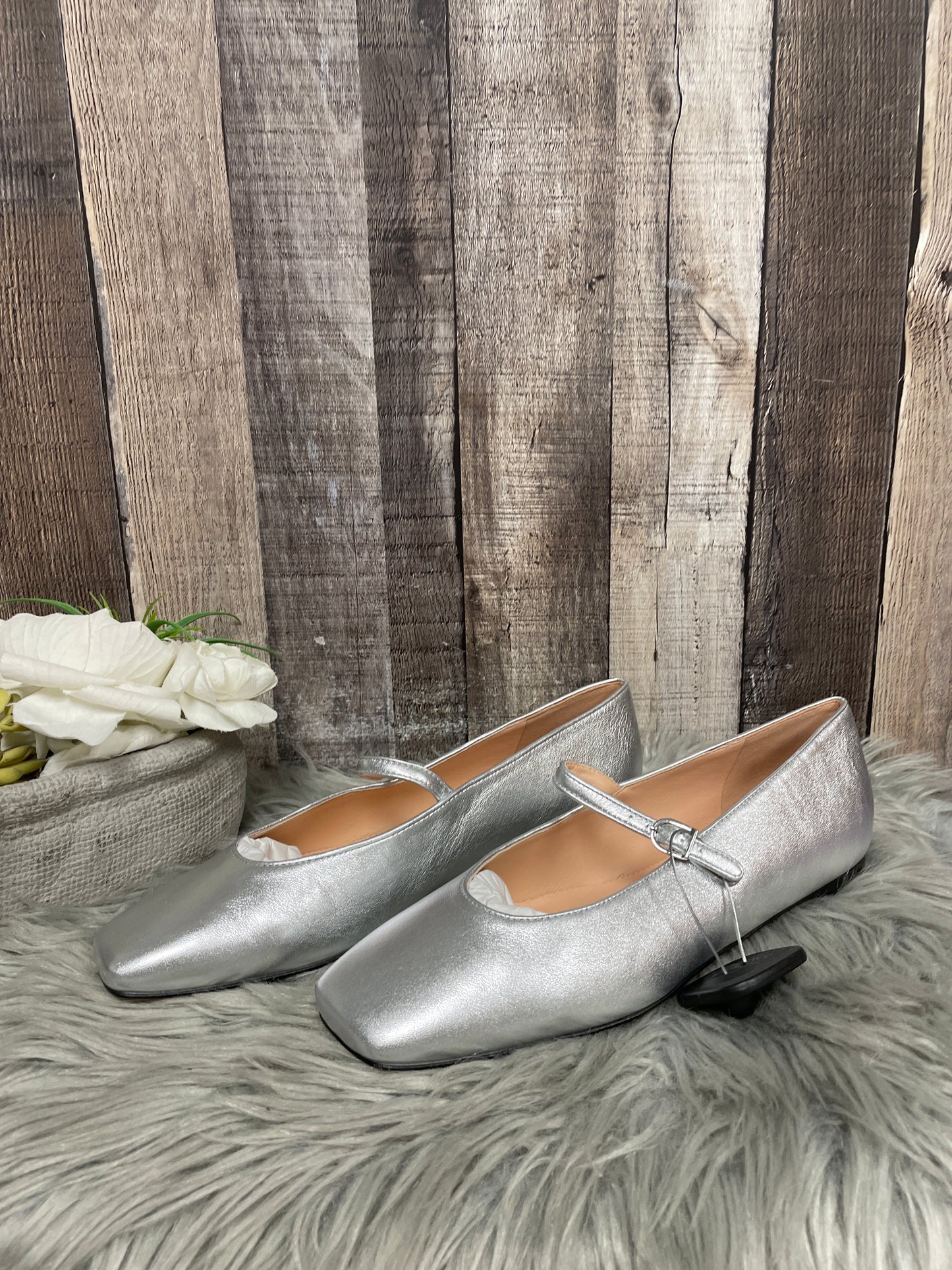 Silver Shoes Flats J. Crew, Size 10