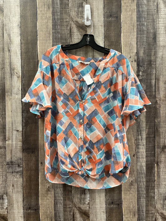 Multi-colored Top Short Sleeve Zac And Rachel, Size L