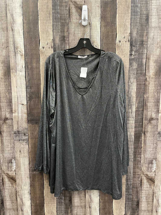 Top Long Sleeve By 89th And Madison In Grey, Size: 3x