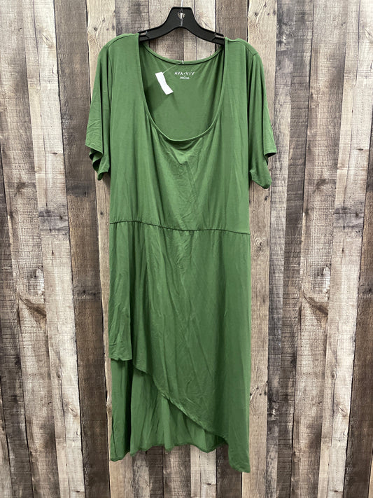 Dress Casual Midi By Ava & Viv In Green, Size: 2x