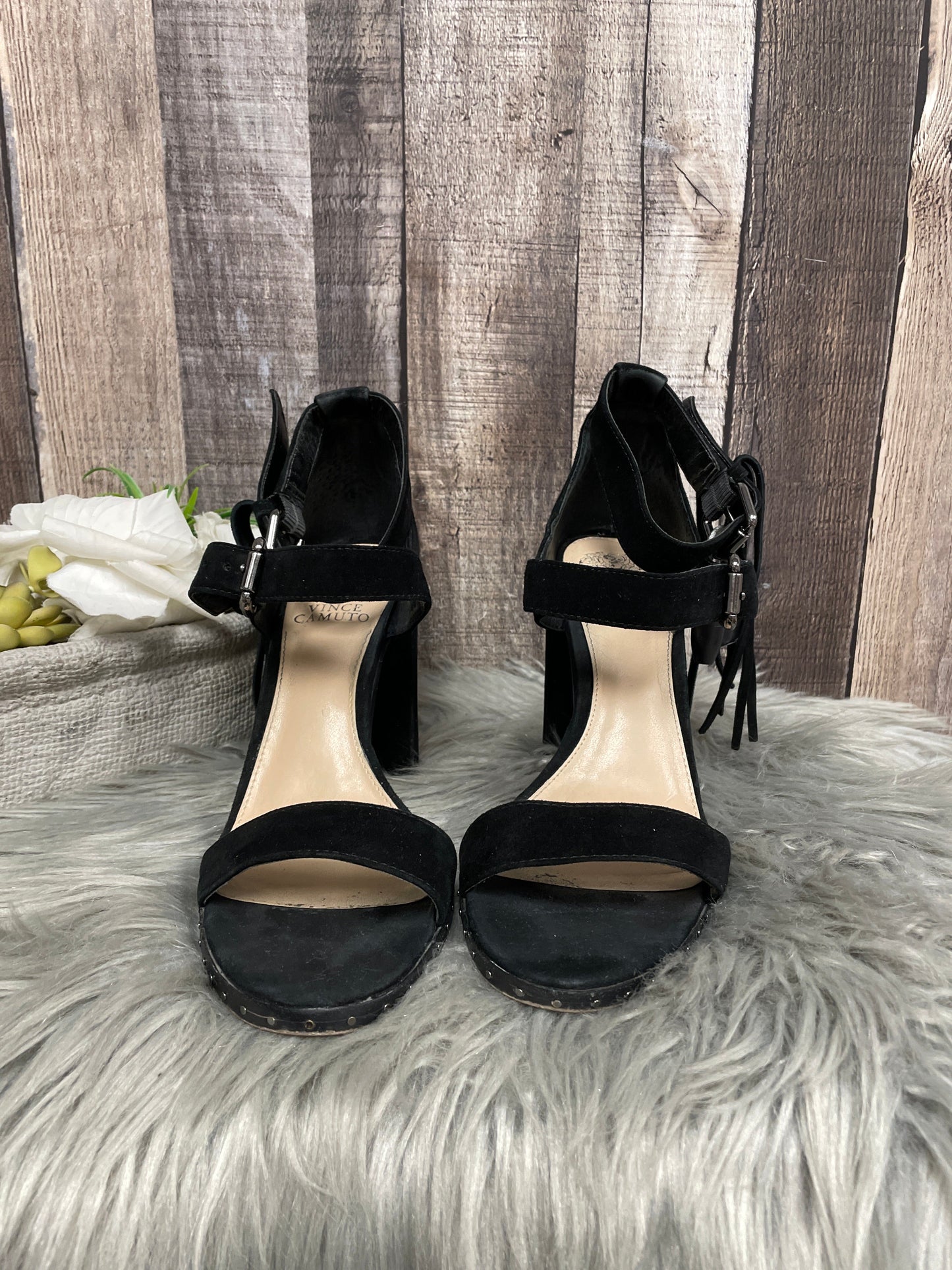 Sandals Heels Block By Vince Camuto In Black, Size: 8