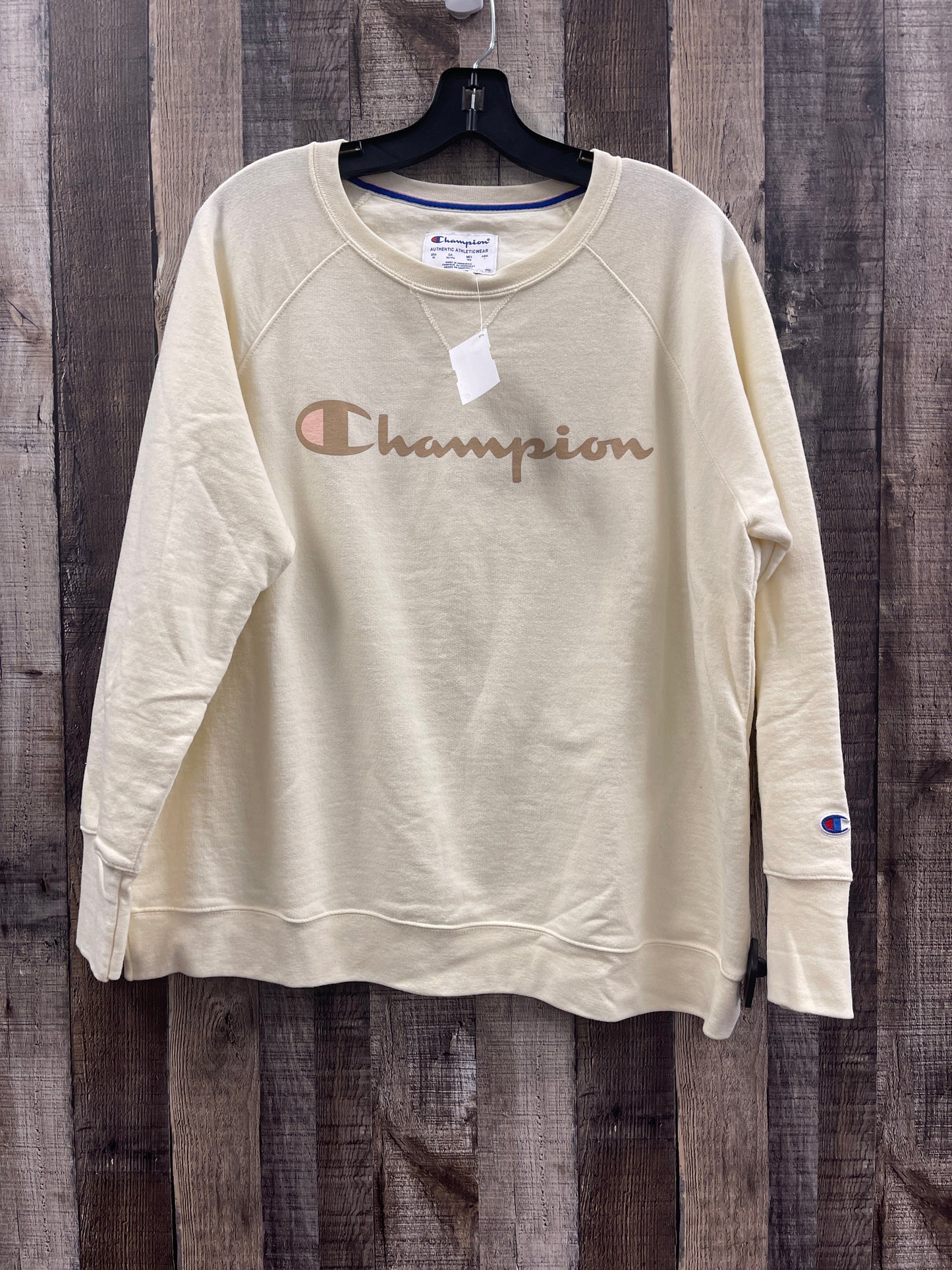 Sweatshirt Crewneck By Champion In Ivory, Size: 1x