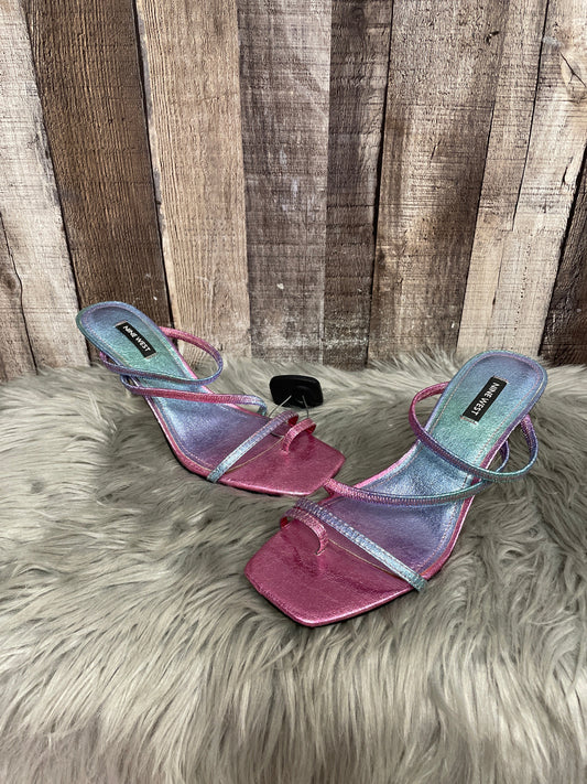 Sandals Heels Stiletto By Nine West In Pink & Purple, Size: 9.5