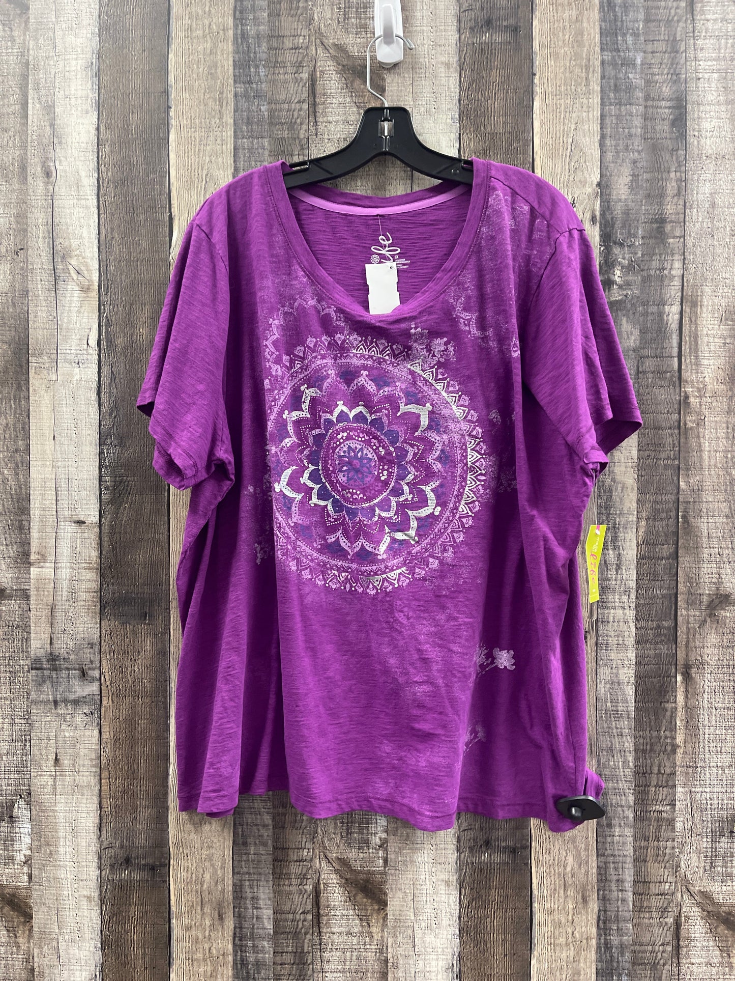 Top Short Sleeve By Life In Purple, Size: 3x