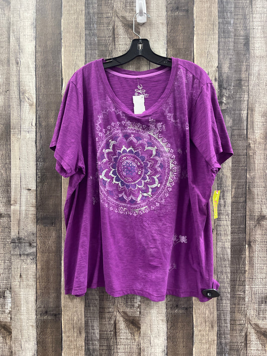 Top Short Sleeve By Life In Purple, Size: 3x