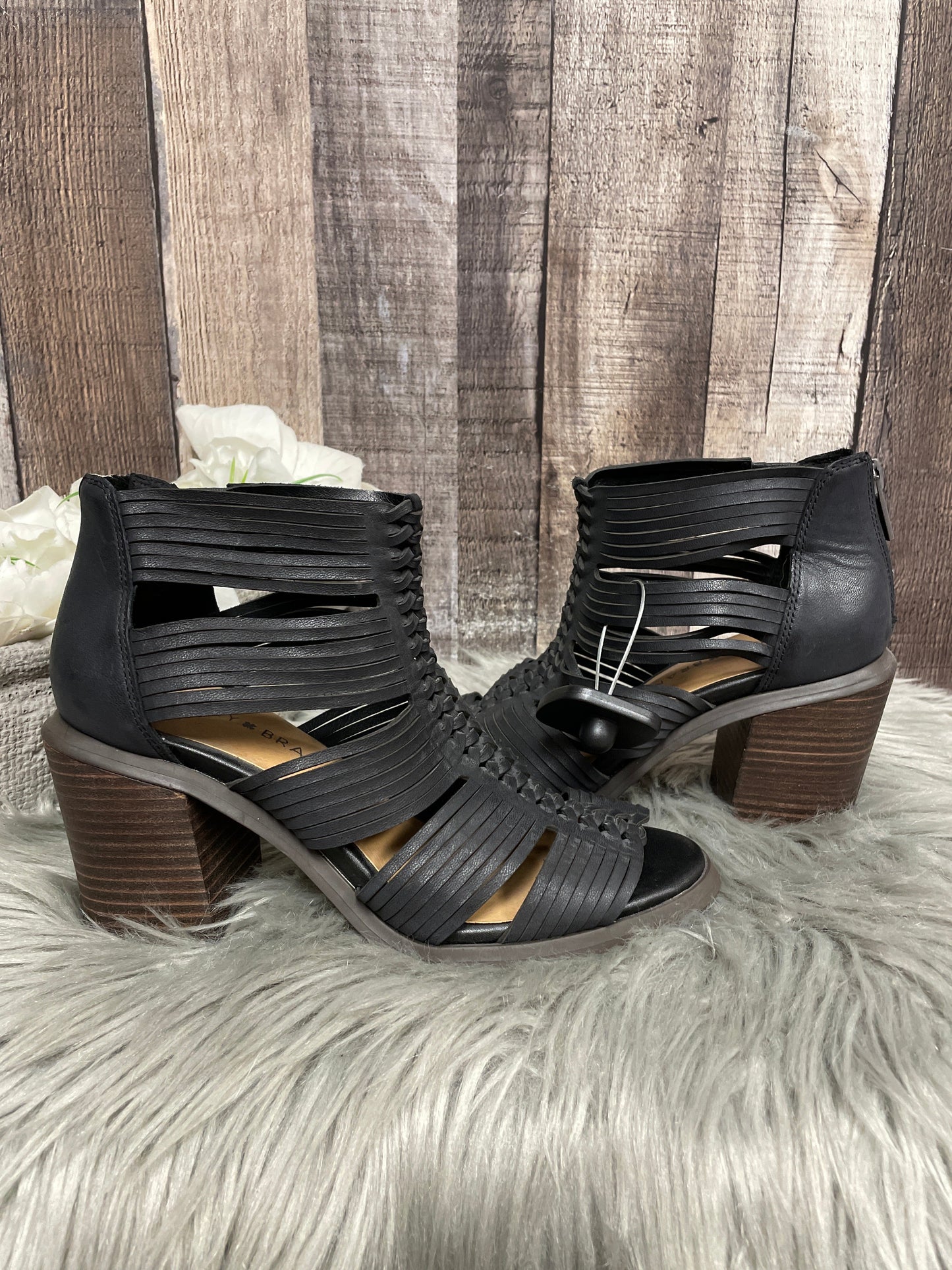 Sandals Heels Block By Lucky Brand In Black, Size: 6