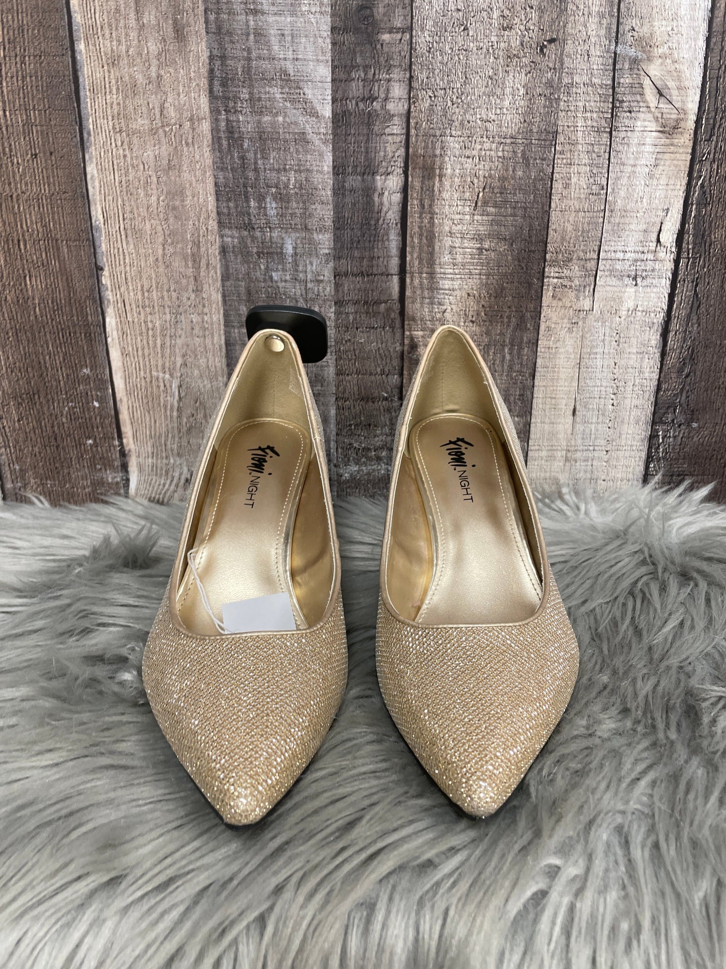 Shoes Heels Stiletto By Fioni In Gold, Size: 9.5