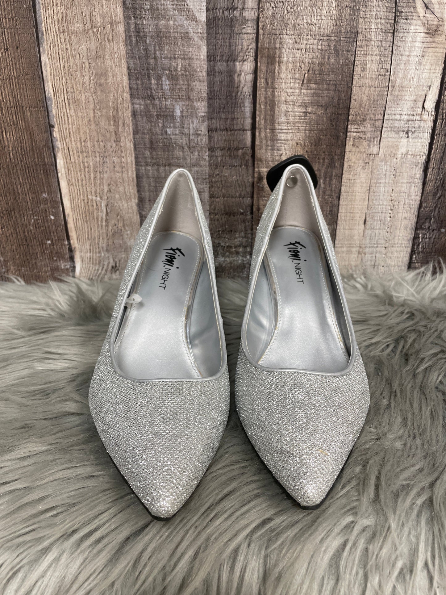 Shoes Heels Stiletto By Fioni In Silver, Size: 9.5