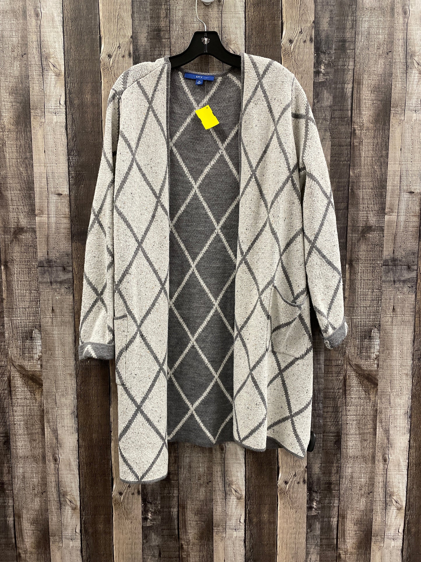 Sweater Cardigan By Apt 9 In Grey, Size: Xl